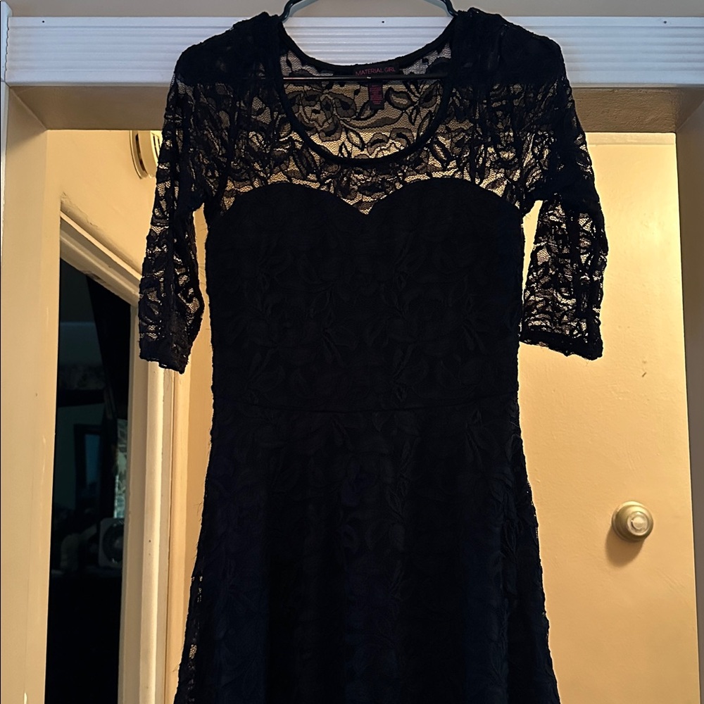 Material Girl Black Lace Overlay Dress